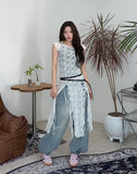 Berry eyelet double long belt