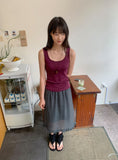 Duhin Basic Color Layered Round Sleeveless