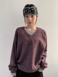 Shinpori Stripe V-Neck Knit Sweatshirt