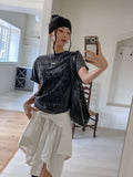 Foldy Unbalanced Shibori Strap Skirt