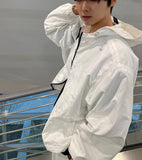 Crop hood windbreaker