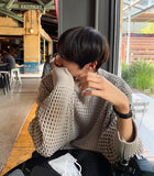 Mesh warmer round knit