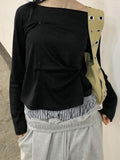 FRONT BUTTON BOATNECK TOP