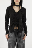 String shirring scarf tee