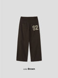 Numbering 92 Embroidered Cotton Wide Pants