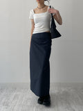 Nylon H-line Long Skirt