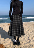 A BLACK CHECK SKIRT