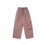 Two Piece Nylon Zipper Wide Pants