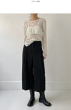 Stripe Non-Obi Bermuda Slacks