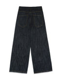 Nordic Slub Wide Flare Denim Pants