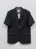Kanna Linen 3 Button Overfit Half Jacket