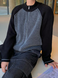 Non-mix Raglan Varsity Knit Zip-up