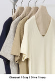 [Premium] Whole Garment Bush Wool Short Sleeve Knit