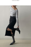 Cloud Shirring Drape T-Shirt