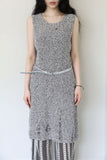 Boucle damage knit one piece