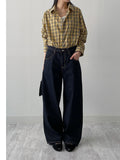 [unisex/non-fade] Selvedge Adjust Wide Denim