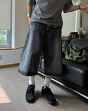 Snow Washing Three Quarter Bermuda Denim