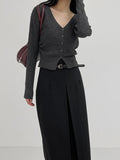 [Winter version] Pencil long pleated skirt