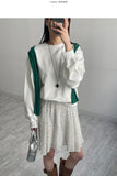 Back Slit Loose Fit Crop Sweatshirt