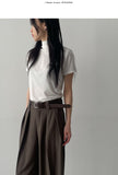 [Belt SET] With Two Tuck Wide Slacks