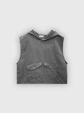 Crop Washer Pocket Hood Vest