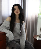 Free pop off-shoulder knit