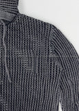 Damage Dying Mesh Hood Knit Zip Up