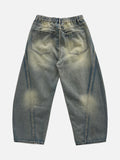 Ete diagonal curve denim pants