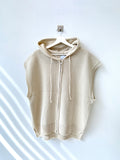 Lea hood zip-up knit vest