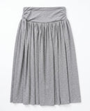 SWEAT SHIRRING MIDI SKIRT