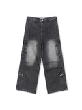 Mecha Zipper Detail Cargo Denim