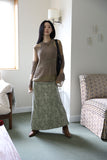 Pigment washing ribbed sleeveless