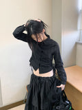 SIDE TIE CHECK SHIRT