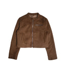 CROP SUEDE RIDER JACKET