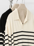 [Premium] Par Stripe V Knitwear