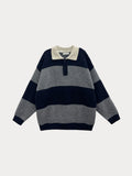 Bold stripe collar knit