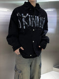 Brush letter cotton jacket