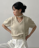 [Tie set] Puff half knit