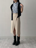[Belt SET] Turin H-line wrap skirt