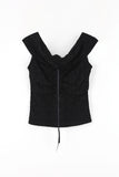 Rose lace shoulder sleeveless