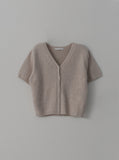 [Premium] Whole Garment Tarde Short Sleeve Knit Cardigan