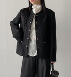 Snap half tweed jacket