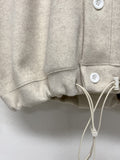 Woolen no collar string cardigan