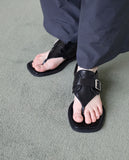 Biker Buckle Flip Flop Sandals