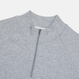 Rib Raglan Half Zip-up