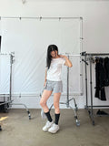 EYELET DRAPE SKIRT PANTS