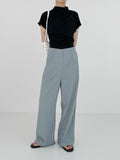 Shirring Cap Mock Neck T-Shirt