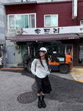CHECK MIX FRILL SKIRT