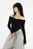 Yuje shirring crop off-shoulder tee