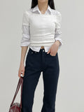 Heri Shirring Crop Shirt
